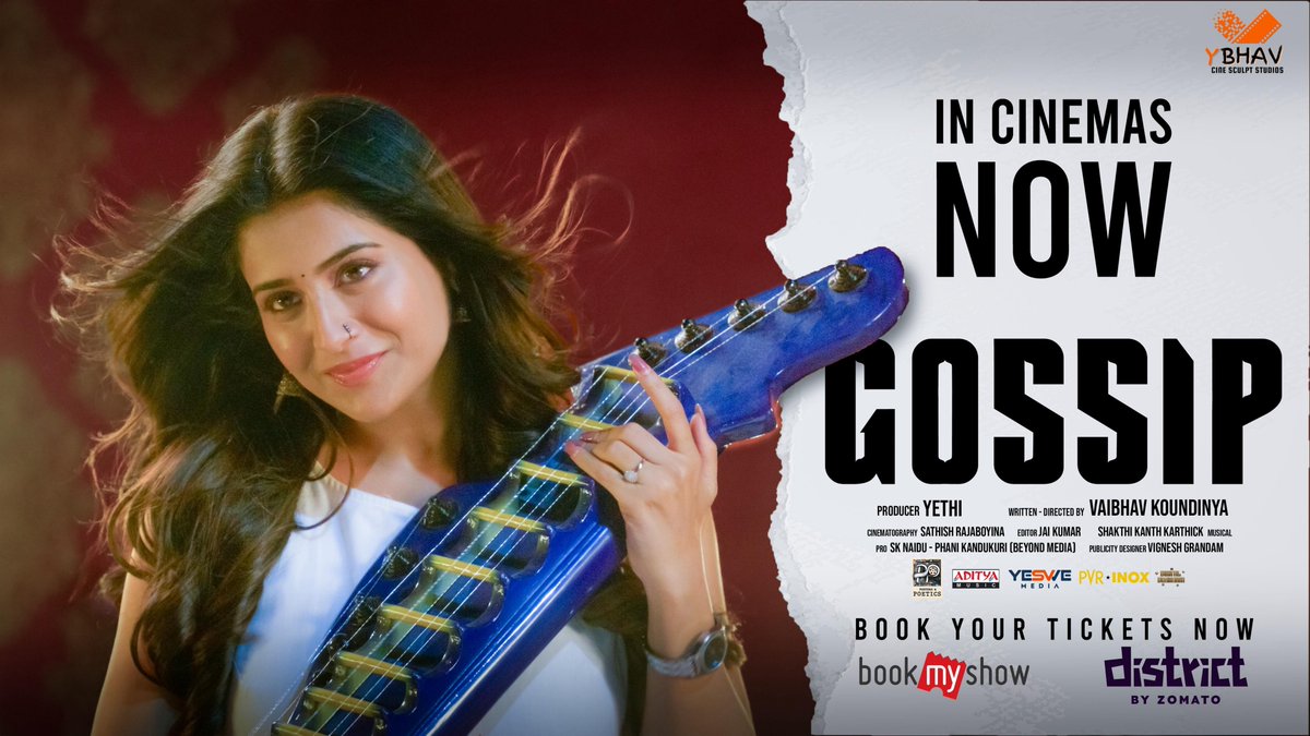 tfpcin's tweet photo. #Gossip is NOW IN CINEMAS!

Experience a refreshing story filled with romance, emotions and relatable moments on the big screen.

🎟️ : https://t.co/HlzdpuEODW
#GossipOnJune26  @tweetravivarma @AdirajVijay @VaibhavWriter @yethiremella @ybhavcinesculpt @shakthikanth @SathishRajaboi1 #Tathapudijayakuma @posters_poetics @VRMadhuPR