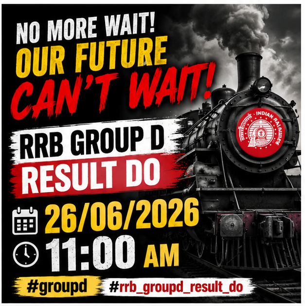 InsightCCAA's tweet photo. 26/06/2026  #groupd #rrb_groupd_result_do
 11:00 AM twitter campaign 
@RailMinIndia
 
@AshwiniVaishnaw https://t.co/JkLETPGmWc