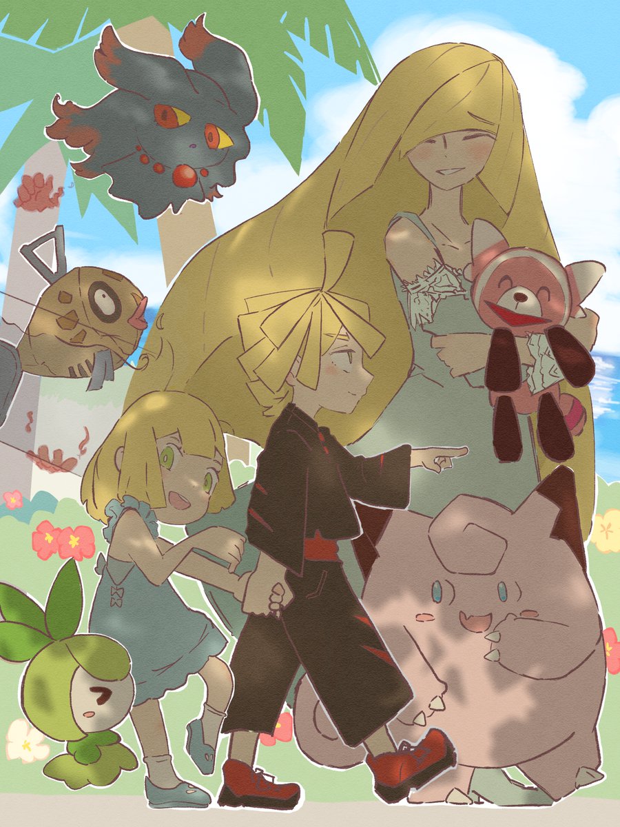 elu_077's tweet photo. 幸せな三人を描いていたいです🏝️

#ポケモン #ルザミーネ #グラジオ #リーリエ https://t.co/lNk7wMih5v