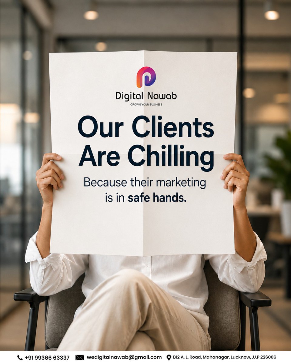 DigitalNawab's tweet photo. Focus on your business while Digital Nawab handles your marketing. 
📩 DM us today for a FREE consultation!
📍 B12 A, L Road Mahanagar, Lucknow, U.P. 226006
📞 9936663337
📧 wedigitalnawab@gmail.com

#DigitalNawab #DigitalMarketing #SocialMediaMarketing  #wearedigitalnawab https://t.co/JiXXhxDN7X