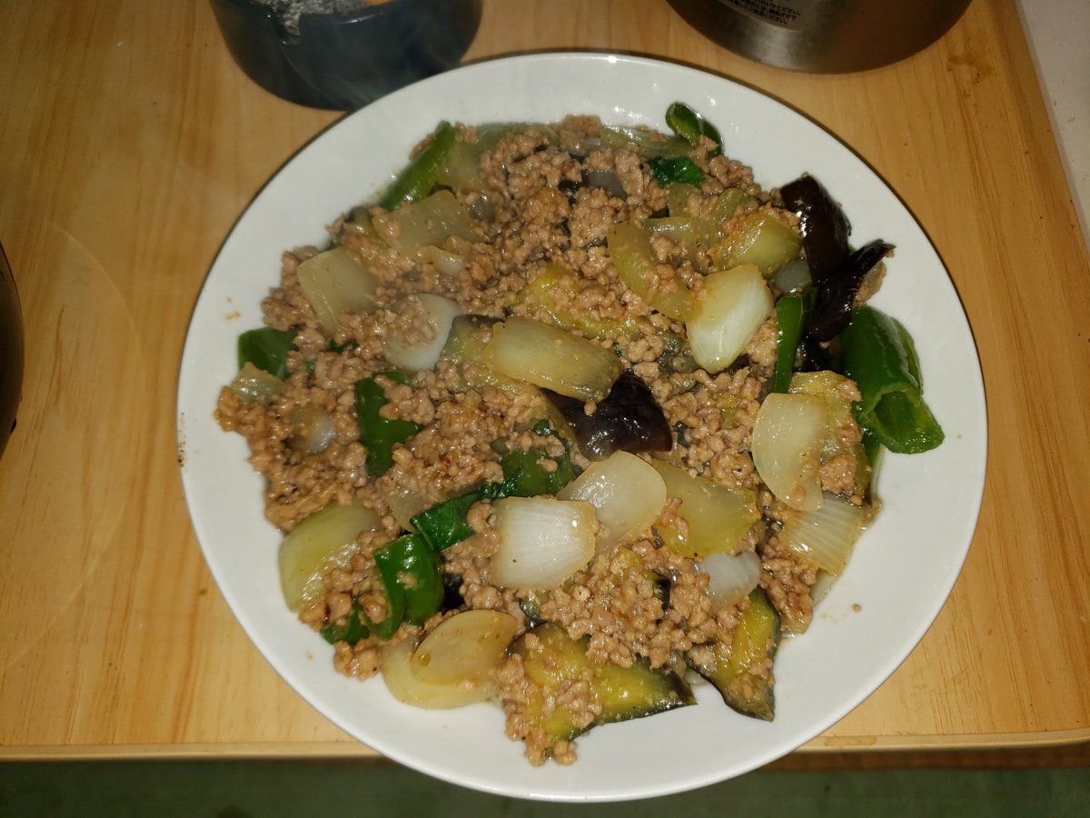 mo_sems's tweet photo. 茄子ごんげ(茄子の味噌煮炒め) https://t.co/PPnwczPisr