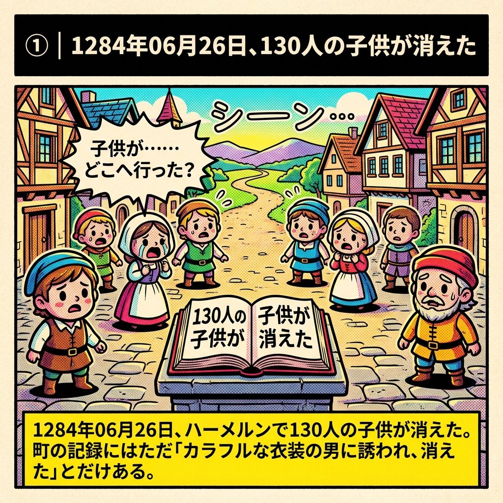 KALAgm3's tweet photo. ハーメルンの笛吹き男、実はネズミが出てこない。

742年前の1284年6月26日、子供130人が消えた。記録には「カラフルな男に連れ去られた」とだけ。

ネズミ退治の話は275年後の創作。有力説は東欧への入植リクルートで、若者が二度と帰らなかった記憶。

#西洋史 #今日は何の日 https://t.co/Sobedi1mnq