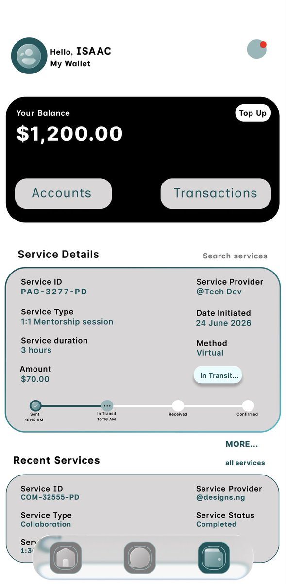 thatboy_essence's tweet photo. Make it simple &amp; intuitive.
Building a global tech community with growth paths, accountability &amp; support. @TechSphereAcad 
Added an integrated Wallet so users can easily offer &amp; pay for services inside the platform.First look at Wallet + Checkout UI.
#DailyUI #LearningWithTS https://t.co/gsu916HEaa
