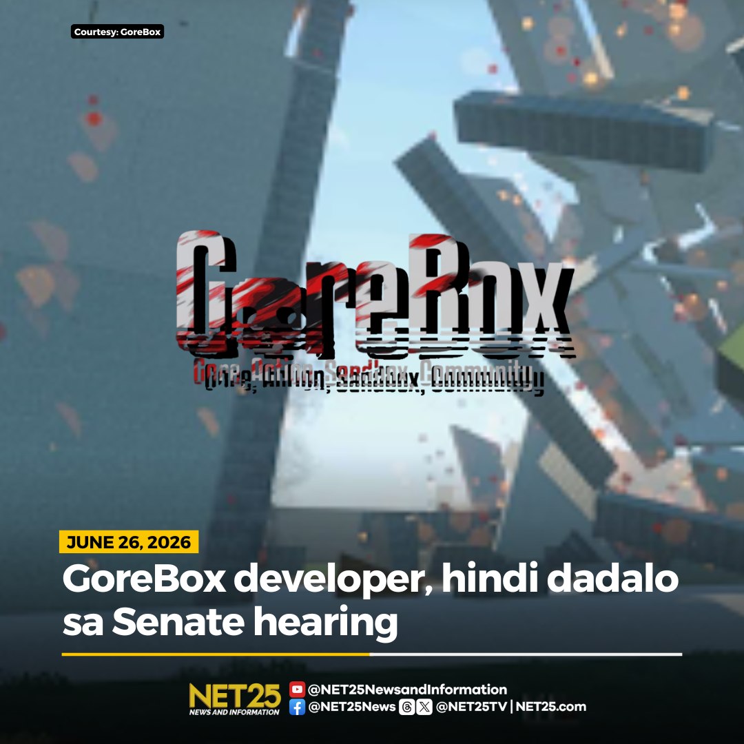 NET25TV's tweet photo. Walang balak na dumalo kahit pa via Zoom meeting ang developer ng online game na GoreBox na si Felix Filip, ayon sa Senado.

Hihingi naman ng tulong ang Senado sa German Embassy upang mapadali ang partisipasyon ni Filip sa nakatakdang Senate hearing sa Hulyo 1 patungkol sa naturang online game.

Binigyang-diin din ng Senado na lahat ng mga online company na nais mag-operate sa bansa ay dapat galangin ang batas ng Pilipinas.

Matatandaang, lumabas sa imbestigasyon ng mga awtoridad na lulong sa larong GoreBox ang isa sa mga estudyanteng namaril sa Tacloban na ikinasawi ng tatlo nilang kamag-aral.

📷: GoreBox

#NET25NewsandInformation #Tacloban #School #Violence