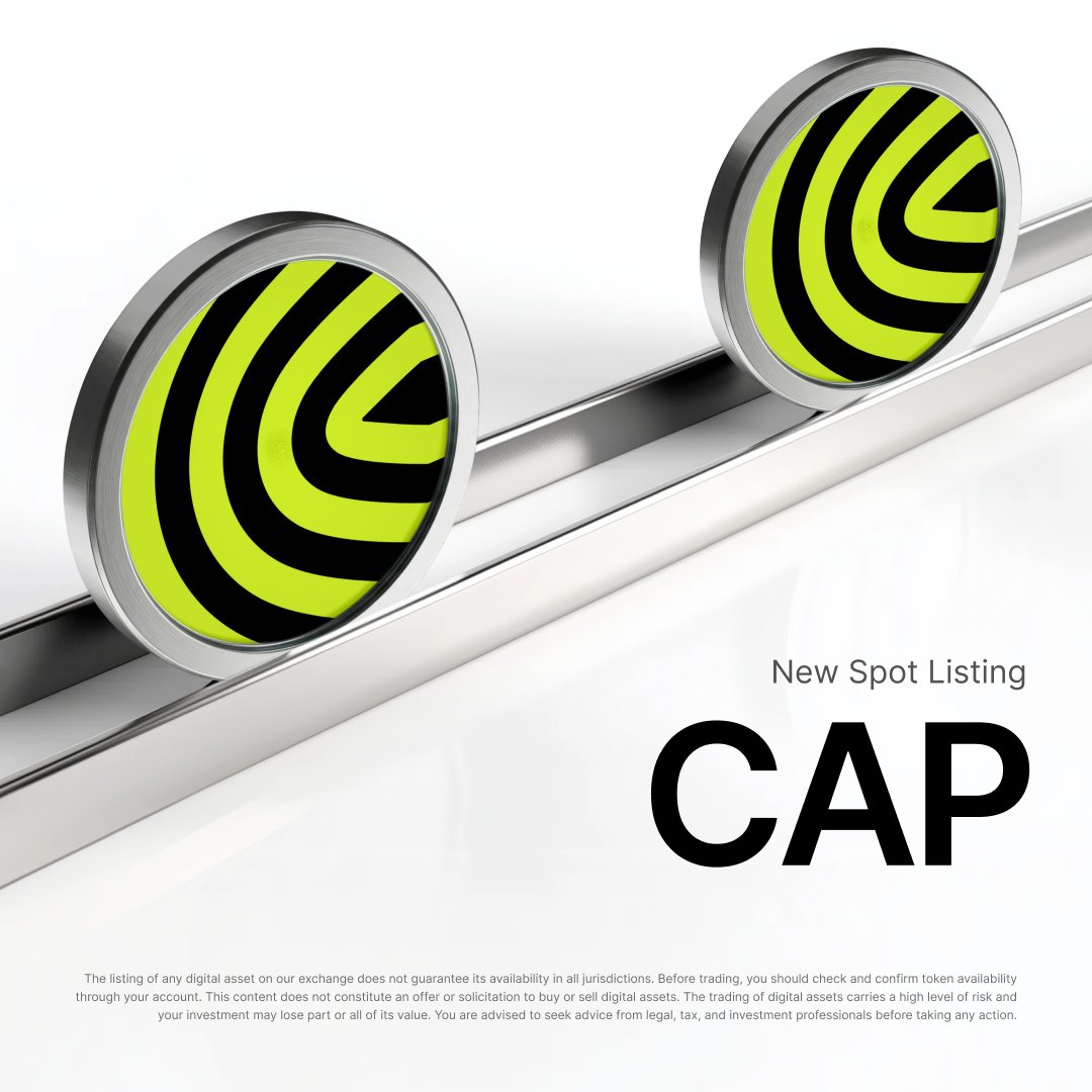 Bybit_Official's tweet photo. CAP is officially listed on #BybitSpot with @CapApp! Trade and deposit now to share from the 30,000,000 $CAP Prize Pool. 📣
Token Splash: https://t.co/7Bxqk9WLjZ
Trade Now: https://t.co/ToUEsJtJRi https://t.co/MLgo4oZ0On