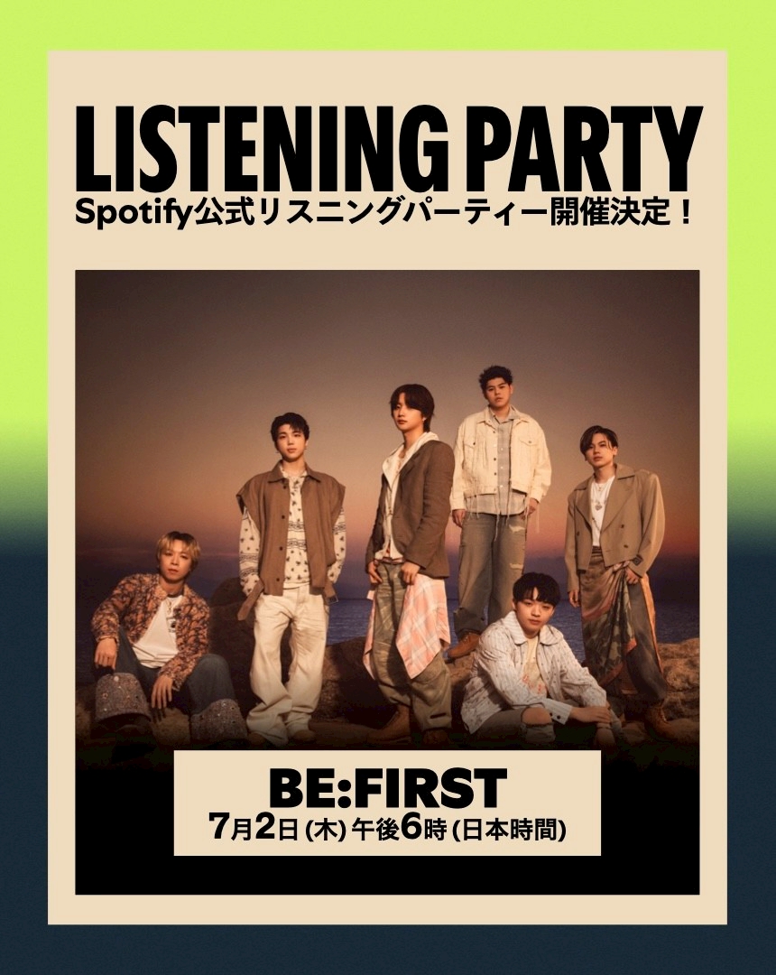 BEFIRSTofficial's tweet photo. 本日7/2(木)18:00-
#Spotify (@SpotifyJP)
Spotify限定 リスニングパーティー開催

【通知を希望】をタップして参加登録
https://t.co/C9Mhab7mLP
※Spotify Premiumユーザーのみ参加可能
※アーカイブはございません

#Spotify_BEFIRST
#BF_Missing
#BEFIRST https://t.co/n7DZcsThMo