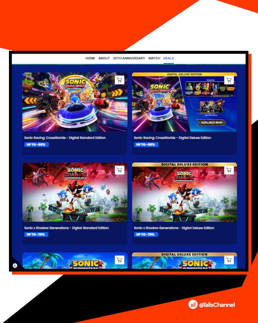 TailsChannel's tweet photo. New: The English Sonic the Hedgehog website has been updated with new overview portals, covering the history of Sonic game releases, a host of character overviews and bios, and currently active deals available for Sonic's library.

🦔 https://t.co/k77Fjh0LHq

#SonicNews https://t.co/lVlH1dKgvN