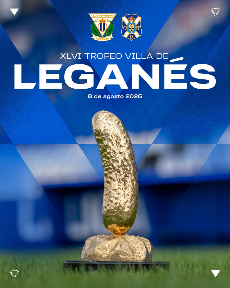 CDLeganes's tweet photo. 🏆 La XLVI Edición del Trofeo Villa de Leganés se disputará el sábado 8 de agosto ante el @CDTOficial.

🥒 El Pepino d'Or vuelve a disputarse en las Fiestas de Nuestra Señora de Butarque, previo al inicio de @LaLiga2.

➡️ https://t.co/uqL3jGMt3U https://t.co/NGrpfH1Oz3