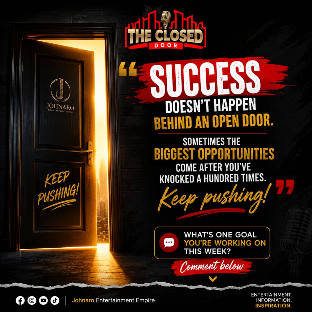 MrTalentBanker's tweet photo. @johnaroempire set to launch 'THE CLOSED DOOR' podcast in July 

Johnaro Entertainment Empire is preparing for a major milestone as the company gears up to launch one of its flagship media brands, "The Closed Door" Podcast, this July.

#JohnaroEntertainmentEmpire https://t.co/DgyWkANHAF