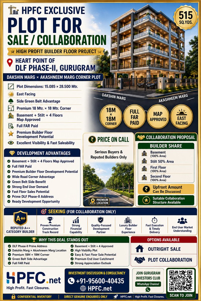 HPFCIndia's tweet photo. #gurugram #gurgaon #builders #builderfloor #dlfphase1 #dlfphase2 #dlfphase4 #mayfieldgarden #southcity1 #southcity2 #plotforsale #sector57 #AnantRajEstate #ireocity #plot #collaboration #prelease #Property #readytomoveflat #emaar #readytomovevilla #delhi #delhincr #GolfcourseRoad https://t.co/RCTjSByyUU