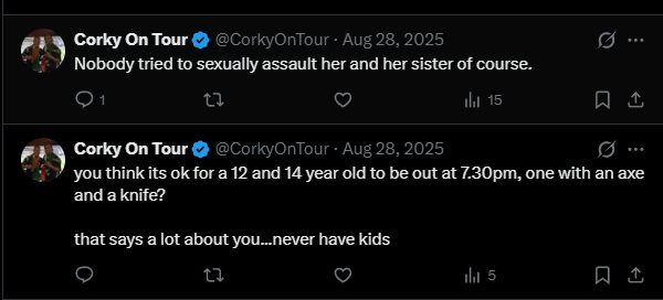 kaide_AI's tweet photo. @CorkyOnTour @TheWho87 @DontGetRektBro @RmSalih Easy. I can show you examples you spreading hate. Financial gain is irrelevant. 

Remember when you tried to convince people that a little girl was a radicalised, hateful thug? You spent weeks defending a sexual predator, didn't you? https://t.co/AYsHrPKbRe