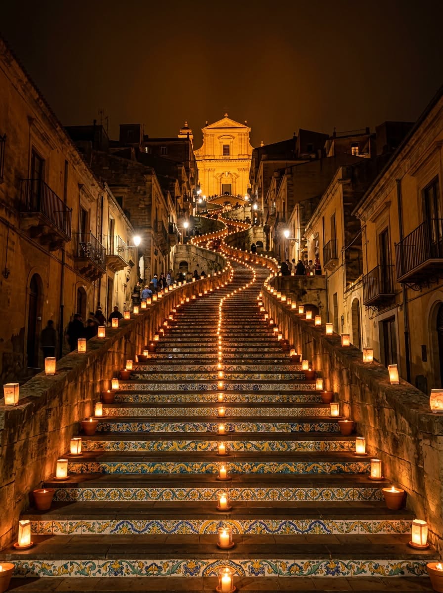 ruggierofilann4's tweet photo. SPLENDIDA SICILIA. LA SCALINATA DI SANTA MARIA DEL MONTE-CALTAGIRONE. CATANIA. https://t.co/59NaUuoVGr