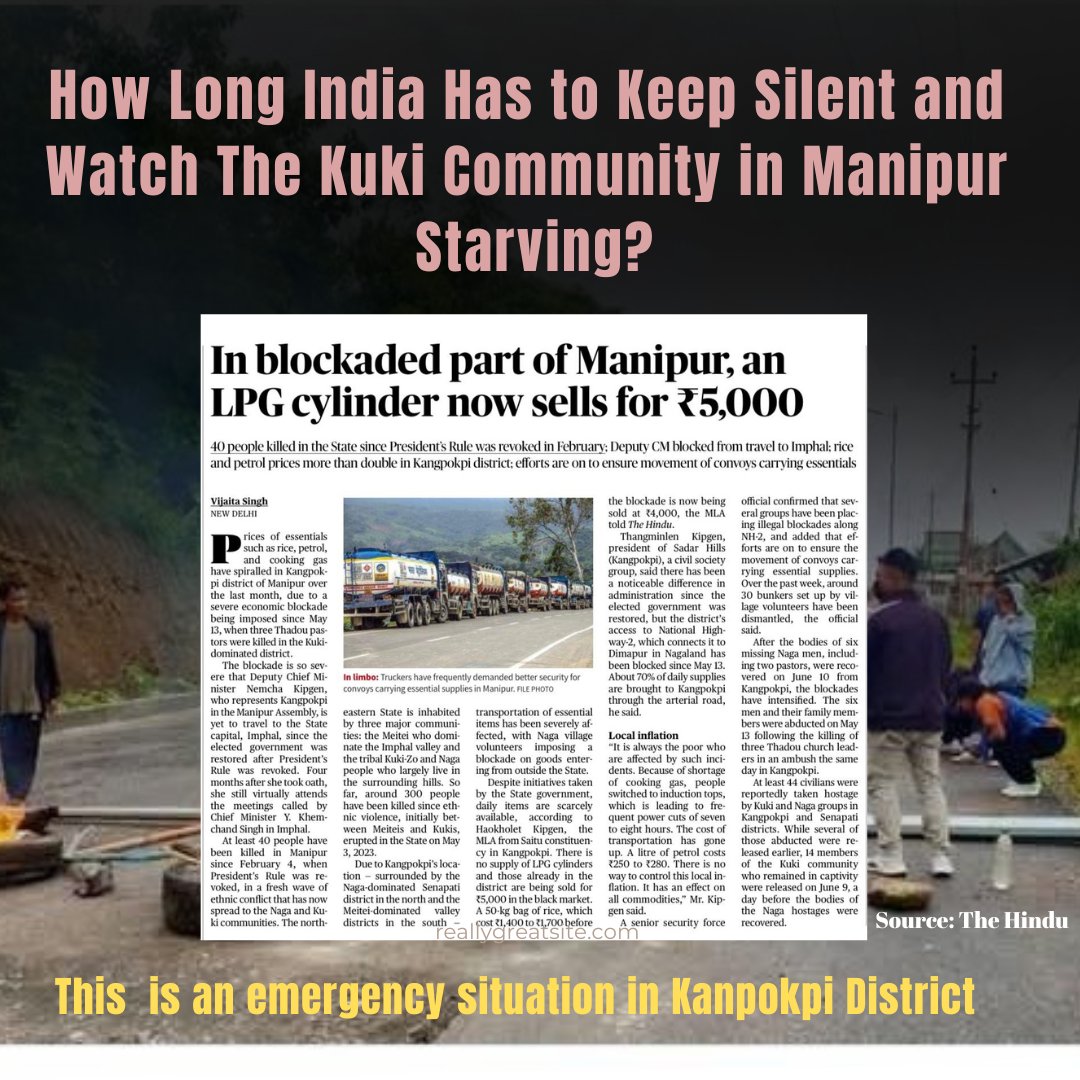 Sumkawn's tweet photo. The limitless price hike in Kuki-dominated Kangpokpi is not due to US-Iran tension, but due to the indefinite economic blockade imposed upon the Kuki community. The central must intervene on humanitarian grounds
@fooddeptgoi @JoshiPralhad @HMOIndia @PMOIndia @MIB_India @vijaita https://t.co/ZC7aluZ5jC