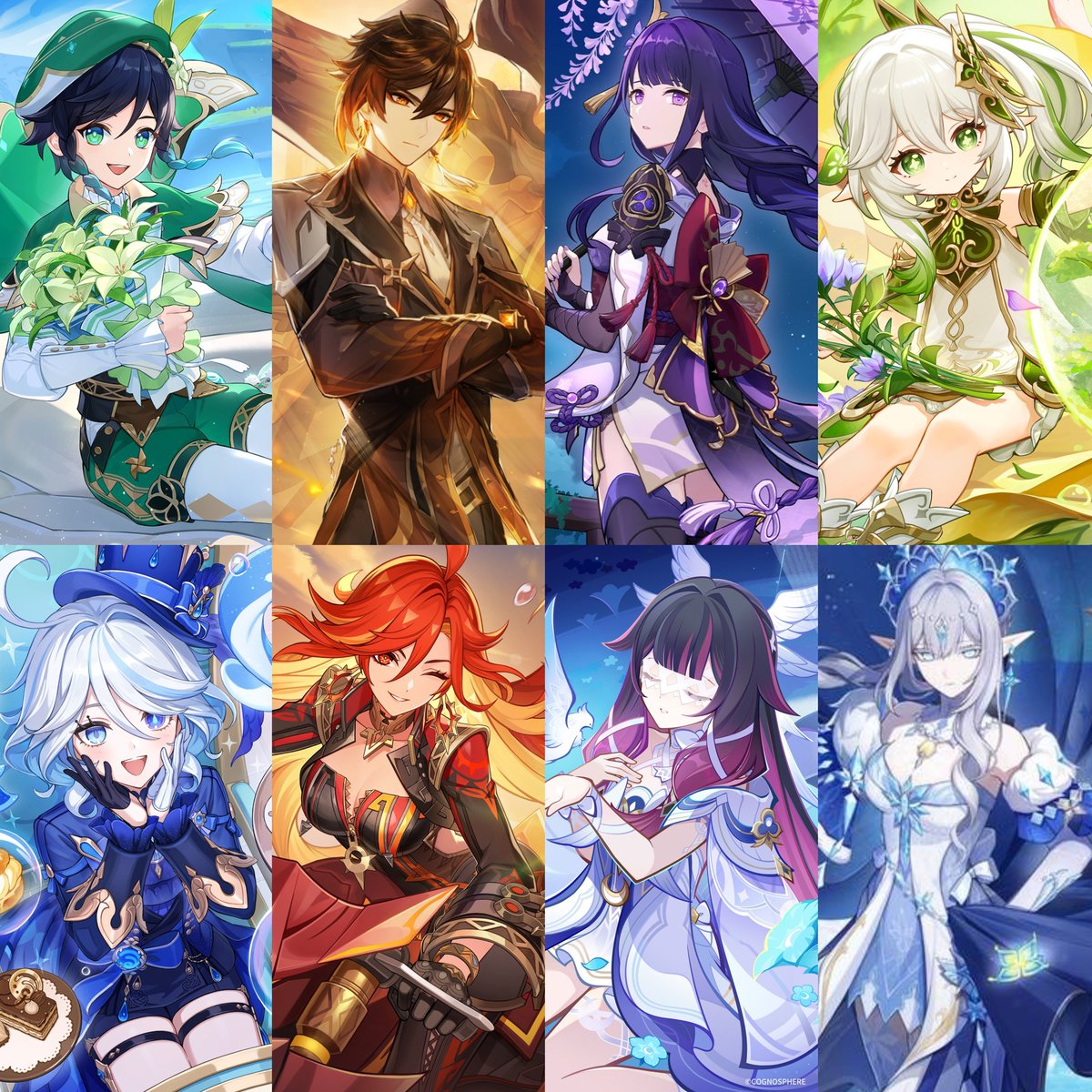 Gacha_Zone's tweet photo. The Archons of Teyvat &amp; The Moon Goddess

#GenshinImpact https://t.co/idaDVASGgt