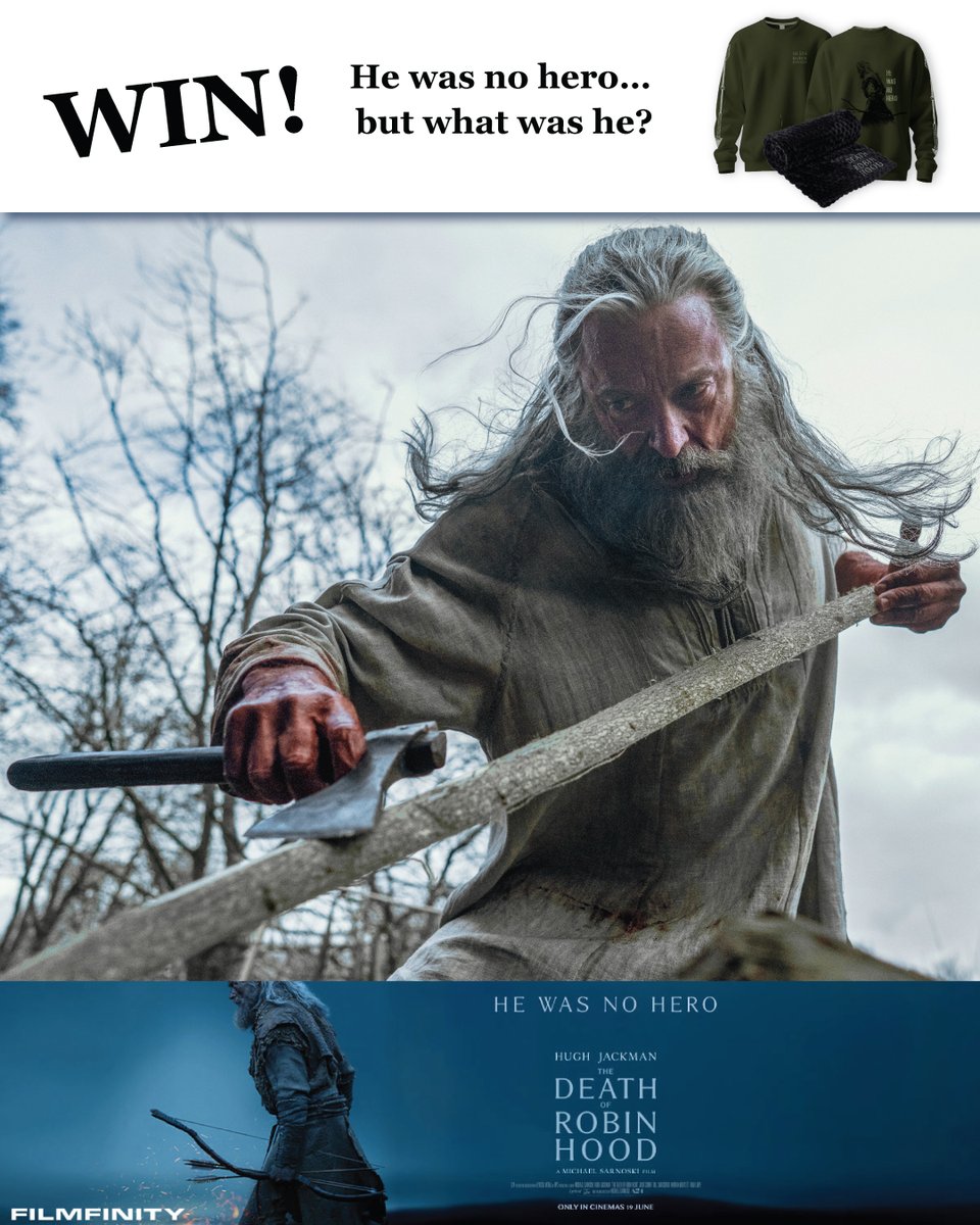 FilmfinityZA's tweet photo. If Robin Hood wasn’t a hero, then what was he?
An anti-hero? A redemption seeker? Or something else?
Tell us and WIN a limited-edition movie hamper. 
#TheDeathOfRobinHood NOW only in cinemas 🏹🍿 T’s &amp; C’s apply. Read them here and find a cinema: https://t.co/Jv18vx7FnV https://t.co/Her0OeJ3Kd