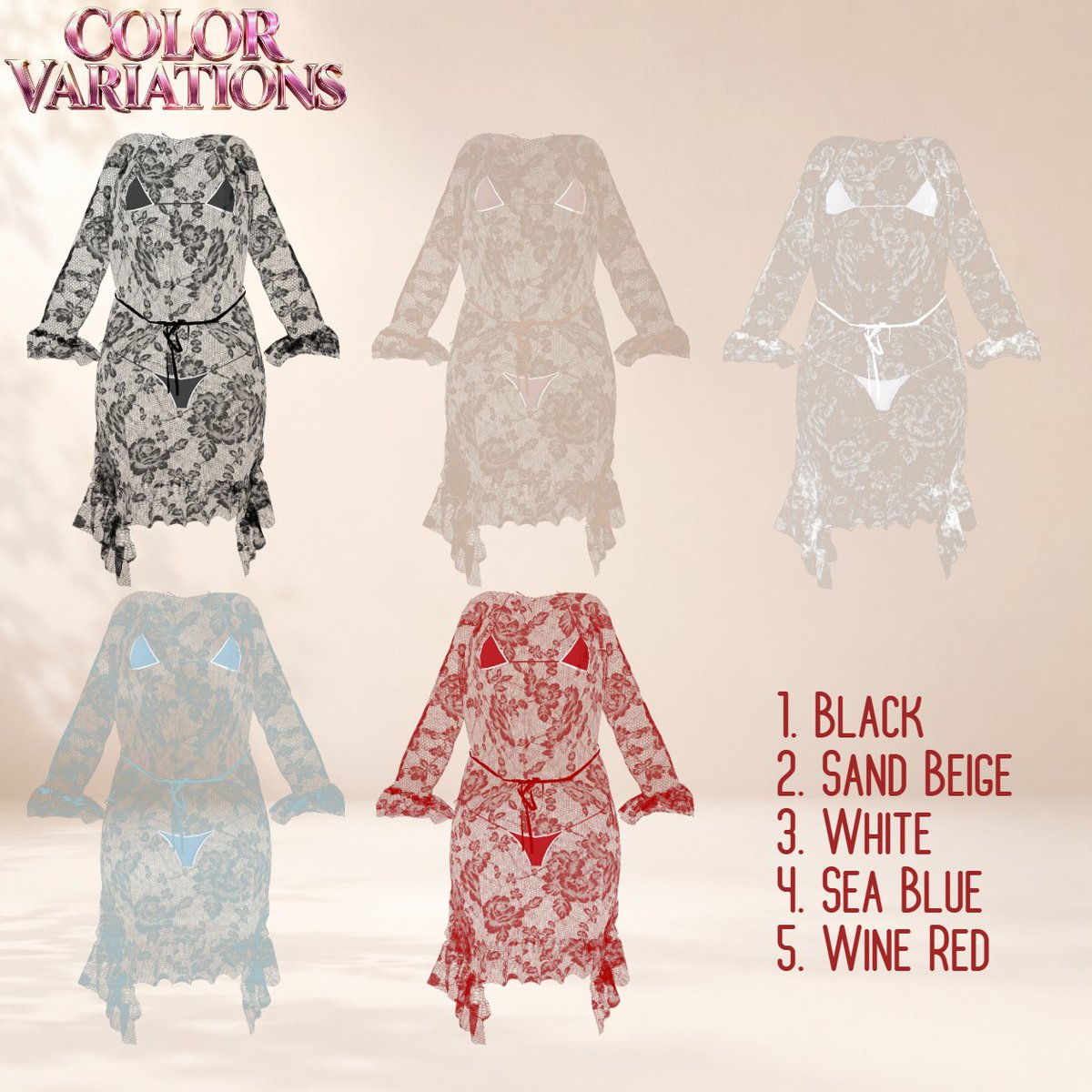 namul_vgames's tweet photo. 🤍 Sheer Cover-Up &amp; Mini Bikini Set 🤍

Now compatible with 2 avatars:
Shinano &amp; Sio ✨

A delicate sheer lace cover-up and mini bikini set is now available.

Compatible Avatars:
Shinano / Sio

BOOTH link below.
https://t.co/cIKAujDZlC

#VRChat #BOOTH #VRChat衣装 #しなの #Sio https://t.co/5bkVF5guJZ
