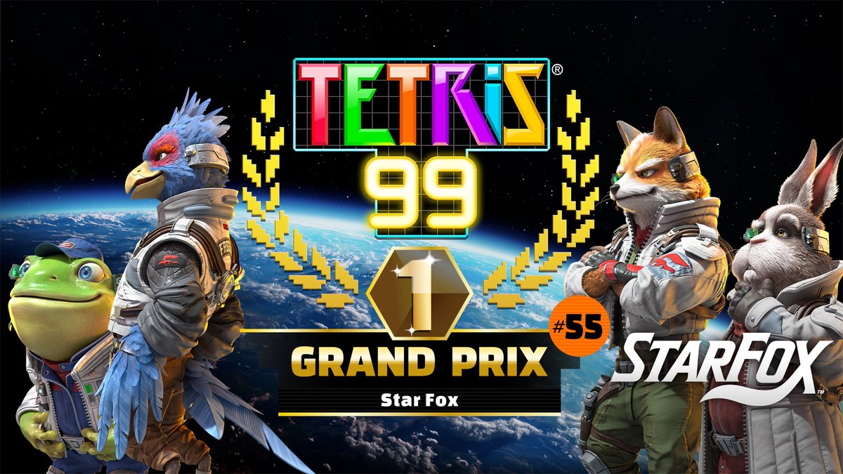 NintendoUK's tweet photo. Prep yourself to barrel roll into this #TETRIS99 Grand Prix!

Starting July 10th, #NintendoSwitchOnline members can earn an exclusive new theme based on #StarFox. https://t.co/UgFxG8KsDJ