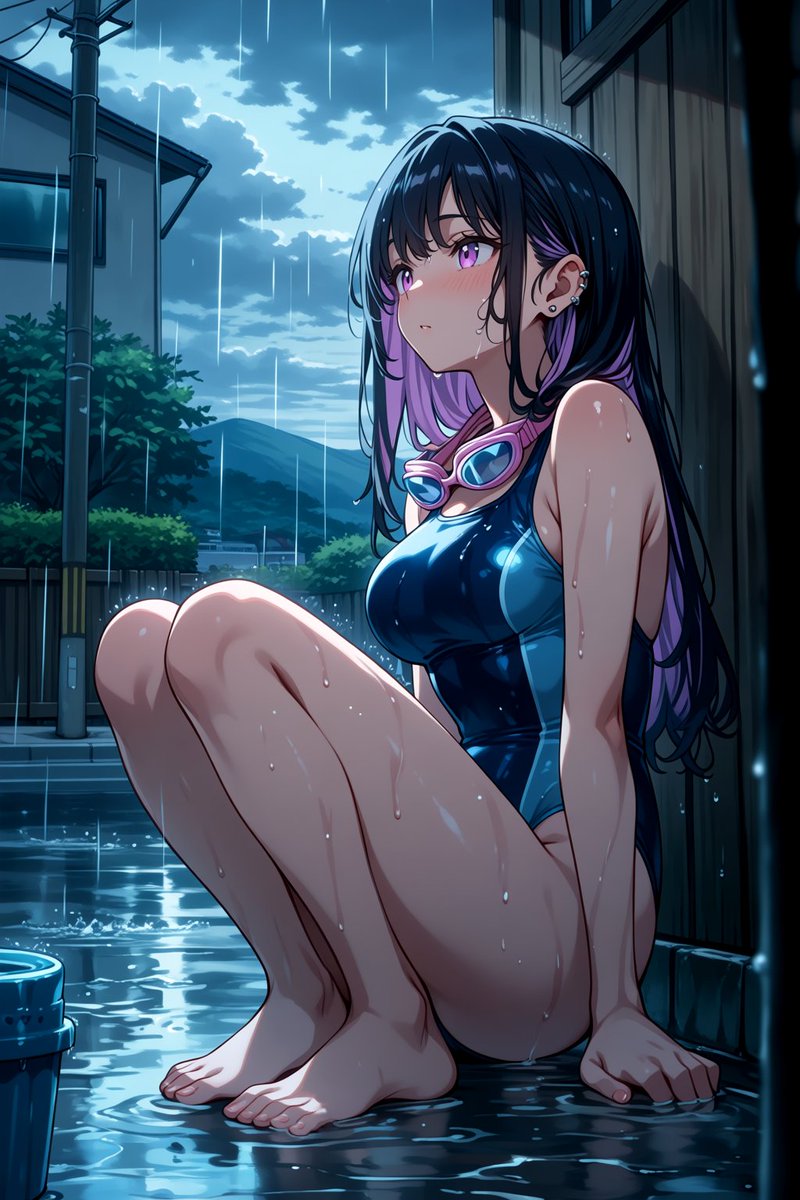 catnap0's tweet photo. 丸2日間雨はさすがにつらいね
 #AIイラスト https://t.co/dulG307R9Y