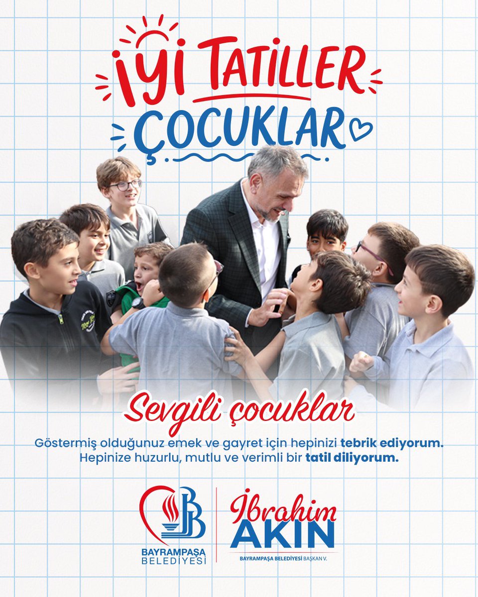 ibrahimakn's tweet photo. Sevgili çocuklar, ❤️
Bir eğitim yılını daha emekle, sabırla ve gayretle tamamladınız. Hepinizi yürekten tebrik ediyorum. 🌟
Şimdi dinlenme, eğlenme, bol bol kitap okuma ve güzel anılar biriktirme zamanı. 😊
Hepinize sağlık, mutluluk ve neşe dolu bir tatil diliyorum. https://t.co/NorV4GtaCb