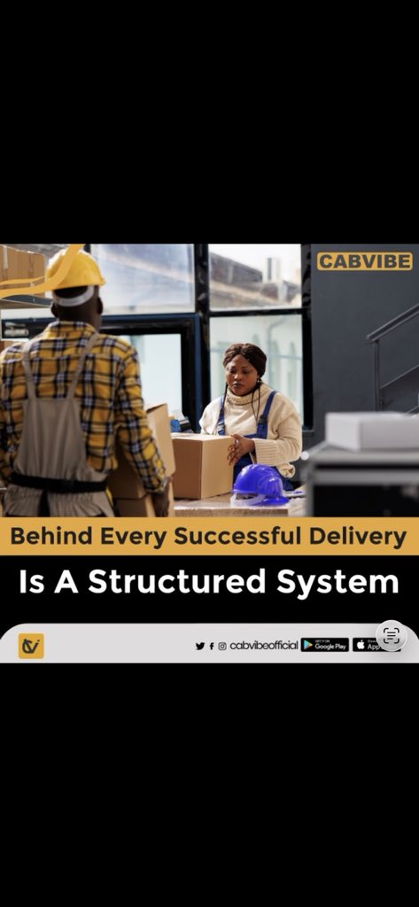 cabvibeofficial's tweet photo. Behind every successful delivery is a structured system 👍 https://t.co/5RF0ZSmMlC