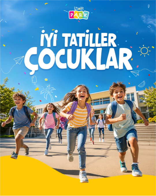 izmirpark's tweet photo. Bir eğitim yılı daha başarıyla tamamlandı!🎓☀️ ​
Kahkahalarla, oyunlarla ve unutulmaz anılarla dolu bir yaz tatili tüm çocukların olsun. 💛​
İyi tatiller çocuklar! 🌈✨🎉🍦🌞☀️🎈​

#İzmirPark #İyiTatiller #YazTatili https://t.co/7kJrI797Fm