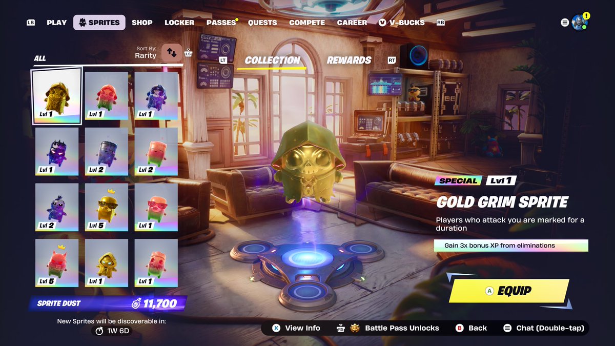 DUBdOut's tweet photo. My collection is complete again! I got all the Grim Reaper sprites now! #fortnite https://t.co/uXYP8IHehi