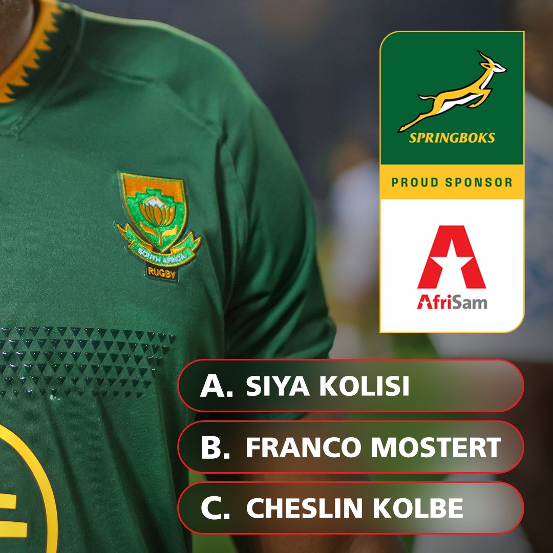 AfriSam's tweet photo. Who is the captain of the @Springboks? Answer correctly and you could stand a chance of winning double tickets to watch the #BokWomen against USA and the Boks when they play against Scotland at Loftus Versfeld. Ts and Cs apply: https://t.co/ELia95say4 #ForeverGreenForeverGold #AfriSam