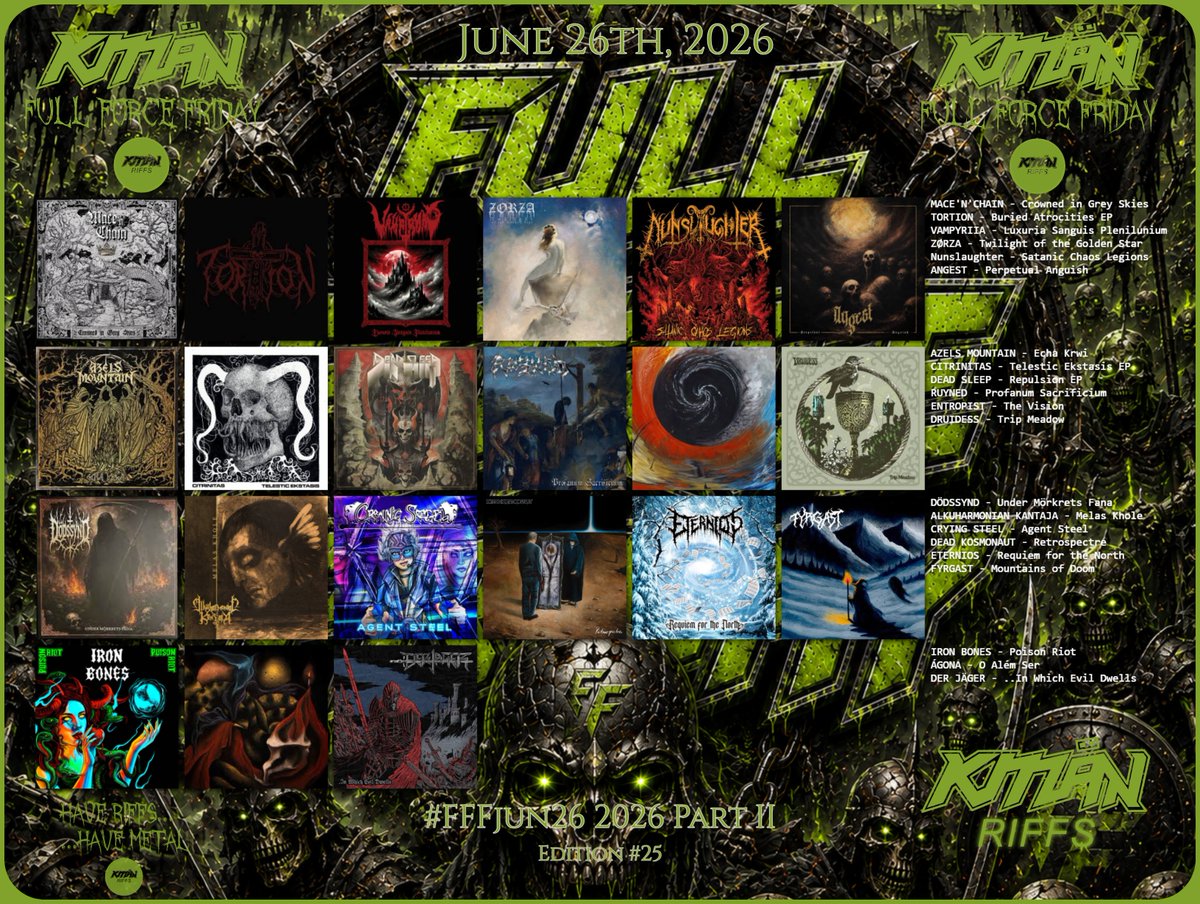 KMANRIFFSMetal's tweet photo. FULL FORCE FRIDAY:⚔️June 26th 2026⚛️⚔️

“All those dreams and broken glass, Swept down the sewer with the rest of the trash never to be seen again"⚛️

📢64 for the Walls of Deth!➡️ Hello from the gutter....Have Riffs, Have Metal! ⚛️

#FFFJun26 Comment and Repost!🤘👹🤘#KMäN https://t.co/KS4nVm43ii
