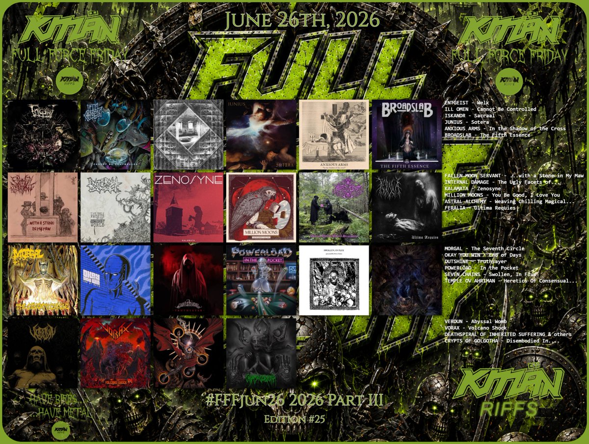 KMANRIFFSMetal's tweet photo. FULL FORCE FRIDAY:⚔️June 26th 2026⚛️⚔️

“All those dreams and broken glass, Swept down the sewer with the rest of the trash never to be seen again"⚛️

📢64 for the Walls of Deth!➡️ Hello from the gutter....Have Riffs, Have Metal! ⚛️

#FFFJun26 Comment and Repost!🤘👹🤘#KMäN https://t.co/KS4nVm43ii