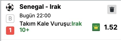 tipsbacardi's tweet photo. günün en güvendiğim tercihi. analiz /
Afrika’nın en atletik ve ön alanda en yoğun baskı kuran takımlarından biri olan Senegal, gruptaki iddialı konumunu korumak ve bir üst tura rahat geçebilmek adına maça baskılı başlayacak, kanatları efektif kullanacak ve maç boyunca rakip kaleyi sürekli şutlarla tehdit eden bir takım olacak.. Irak ise Asya ekolünün dirençli yapısını yansıtmaya çalışsa da, son dönemdeki form durumlarında güçlü ve dinamik takımlara karşı oyunun merkezini kaptırma, savunmayı derinde kurma ve kalelerinde ciddi şut baskısı görme eğiliminde bir tablo sergiliyor. Bu maçtaki temel amacı Senegal'in yoğun hücum gücünü kırıp kontrataklarla etkili olmak olan Irak, Senegal'in ceza sahası dışından çekeceği şutlar, kaleyi bulmayan kesme ortalar ve auta çıkan bitirici vuruşlar nedeniyle bol bol kale vuruşu kullanmalı.Senegal'in maçı domine edip sürekli olarak Irak kalesini yoklama hedefi, Irak kalecisinin 90 dakika boyunca bu kale vuruşu barajını rahatlıkla aşmasına zemin hazırlayacak. Sonuç olarak, takımların gruptaki mevcut durumları, Senegal'in bitmek bilmeyen hücum iştahı ve Irak'ın bu baskıyı savuştururken vereceği kale vuruşu odaklı istatistiksel reaksiyon bir bütün olarak hesaba katıldığında, Irak'ın maç genelinde en az 10 kale vuruşu kullanması yönündeki bu tercih günün en güvendiğim tercihi herkese bol şanslar