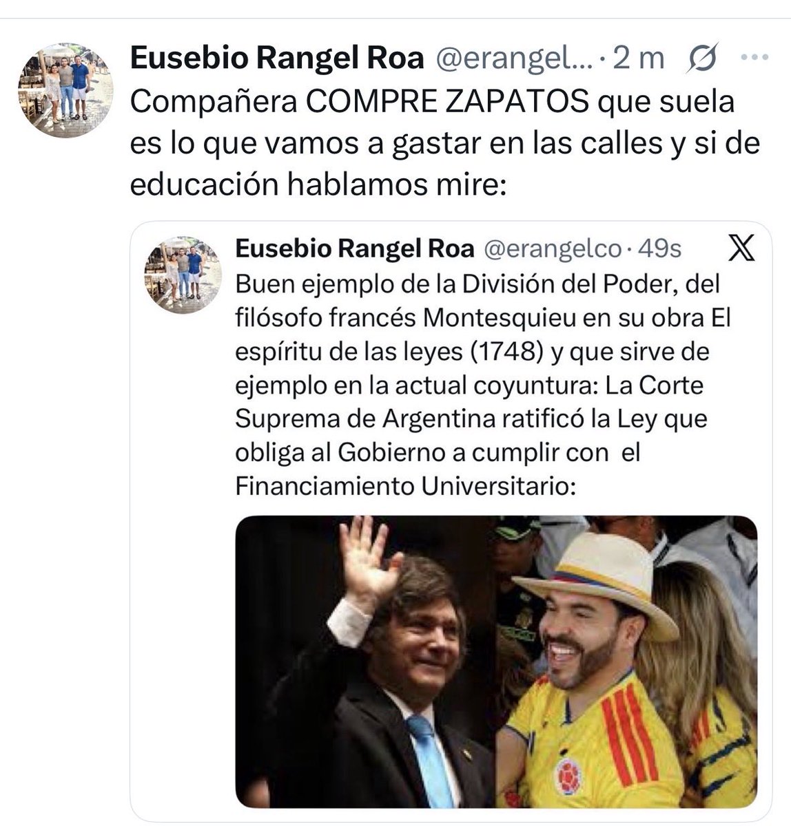 erangelco's tweet photo. @AlejoToroAnt @laverdaduelemas Compañero Alejo COMPRÉ ZAPATOS que suela es lo que vamos a gastar en las  calles: https://t.co/Kyx2o8SRpP