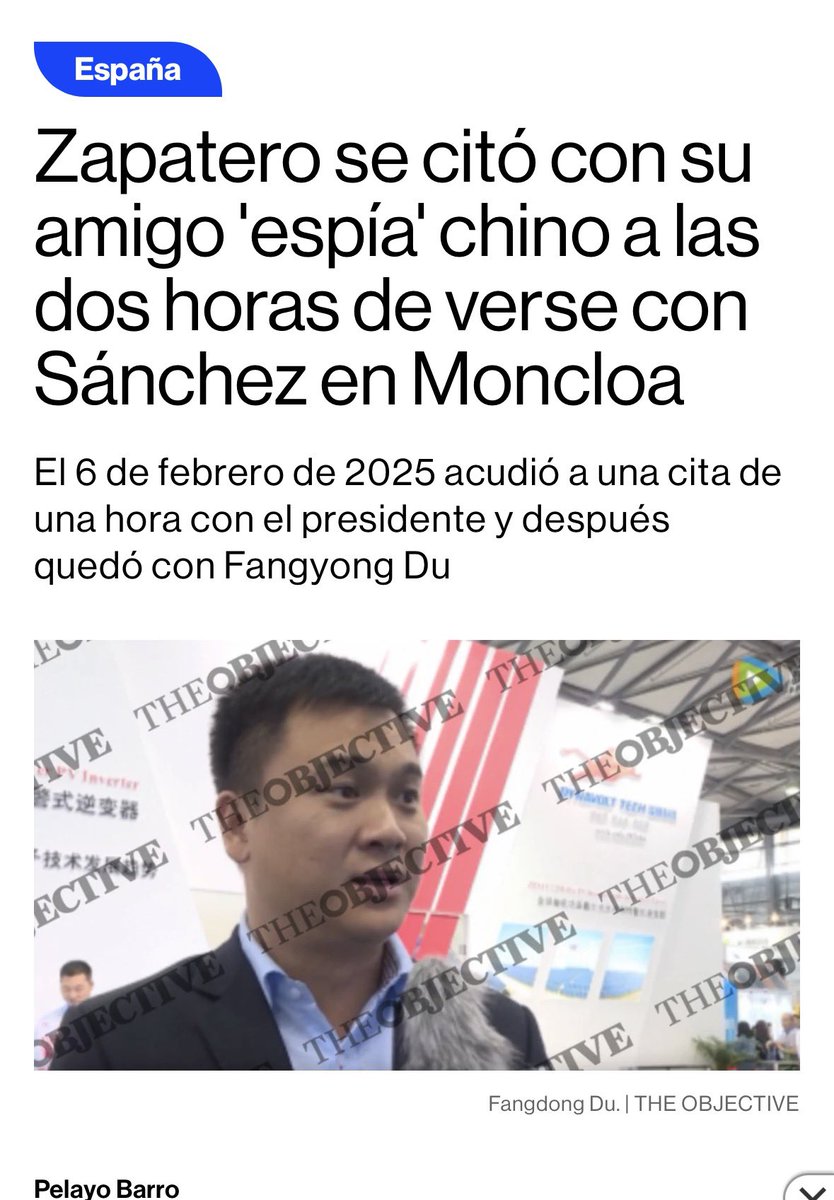 rosadiezglez's tweet photo. La conexión china ( a través de un espía) que ZP brindó a P.S. para preparar los viajes de Sánchez a China. Mafia pura. https://t.co/YchfsT6pUj https://t.co/Uo7t5UO94H