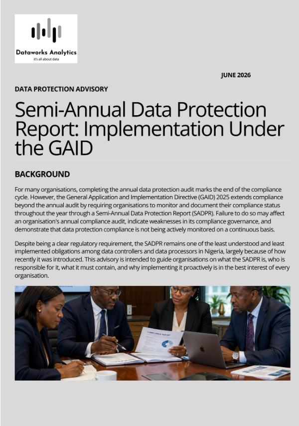 Dataworks_A's tweet photo. Semi-Annual Data Protection Report (SADPR): Implementation Under GAID
This advisory outlines key SADPR requirements and the practical implementation obligations organisations under the GAID framework.
Read the full article: https://t.co/NH3LYY1pf4
#SADPR #GAID https://t.co/kApkrWRsab