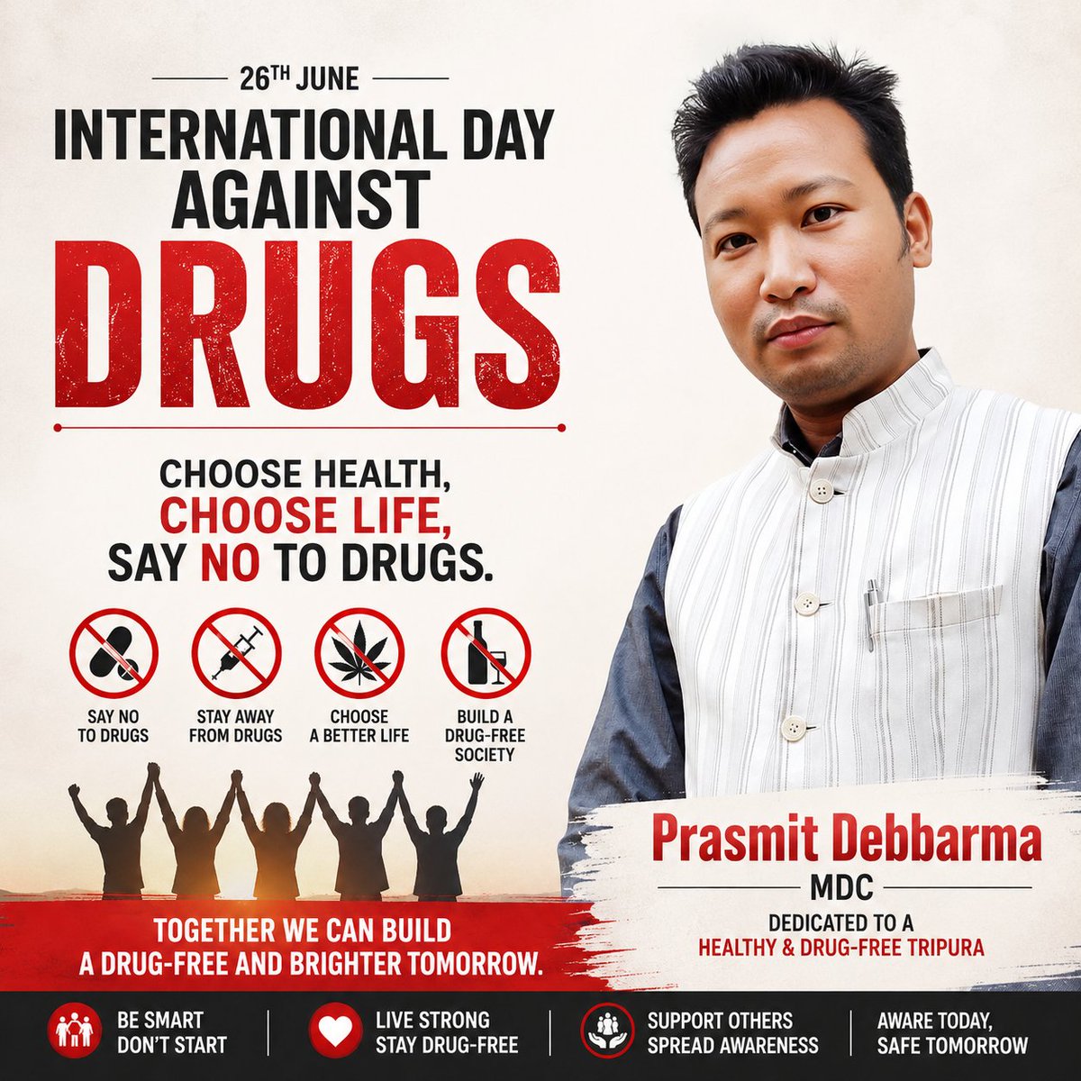 PrasmitDebbarma's tweet photo. Let's Build a Healthy and Drug-Free Tripura. https://t.co/VggEIrZzc1