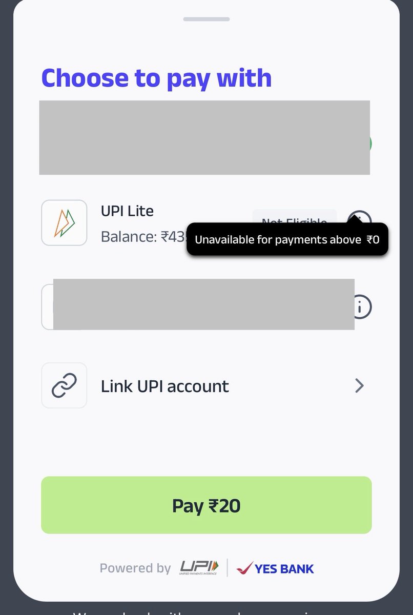 MonkeyLuffy_56's tweet photo. What do you mean by UPI Lite is Not Eligible and Unavailable for payments above ₹0? Please fix this. @getsupermoney 

#supermoney #UPI https://t.co/zJJdBDlMNC