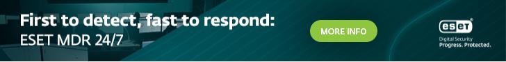 StuartMacd1's tweet photo. First to detect, fast to respond: ESET MDR 24/7 - 728x90 https://t.co/YexJvspsYK https://t.co/5ZXtVailk7