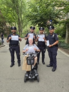 NYPD13Pct's tweet photo. Our Auxiliary Officers were out in Stuyvesant Town yesterday handing out flyers warning of scams and other public safety matters. #CrimePrevention #CommunityOutreach https://t.co/SrRfJA6wBU