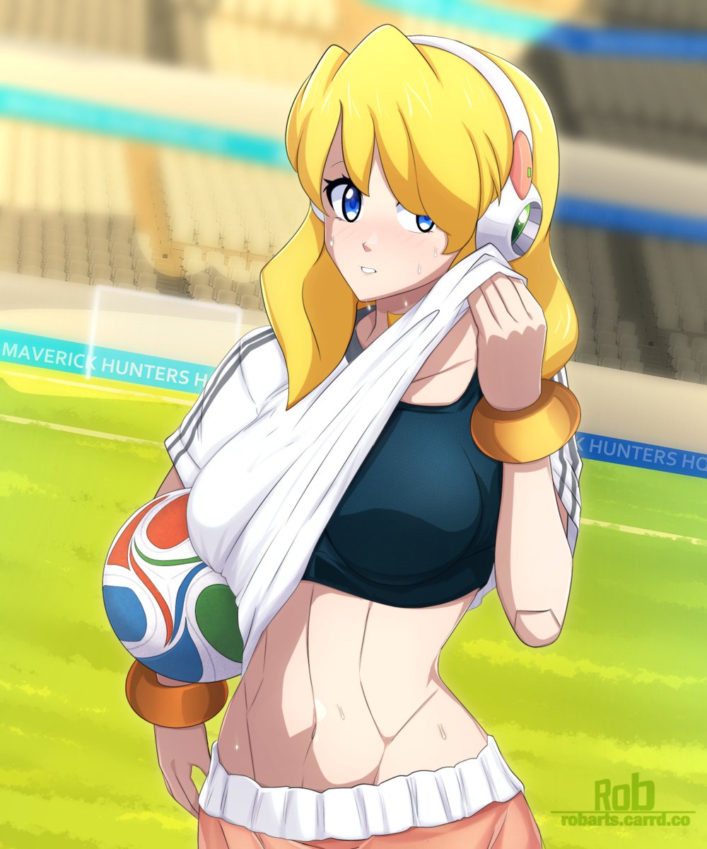 Robmk92's tweet photo. Which reploid gal would you like to see next in this football theme ⚽️ https://t.co/n6IIpnNOyC