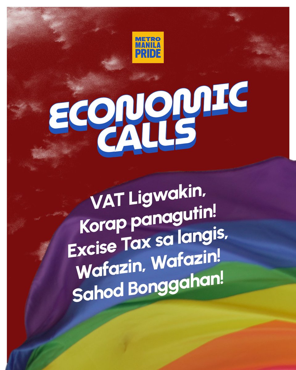 mmprideorg's tweet photo. Bosesan natin ang bawat isyu ng ating komunidad. Sama-sama tayong tumindig at angkinin ang kinabukasang malaya, ligtas at makatarungan para sa lahat. Dahil ang Bukas, Atin! ๐ณ๏ธโโง๏ธ๐ณ๏ธโ๐ Ano pang bitbit niyong panawagan bukas? Dalhin na โyan bukas, mga Mahal! #BukasAtin #MMPride https://t.co/3bjgNREkxI