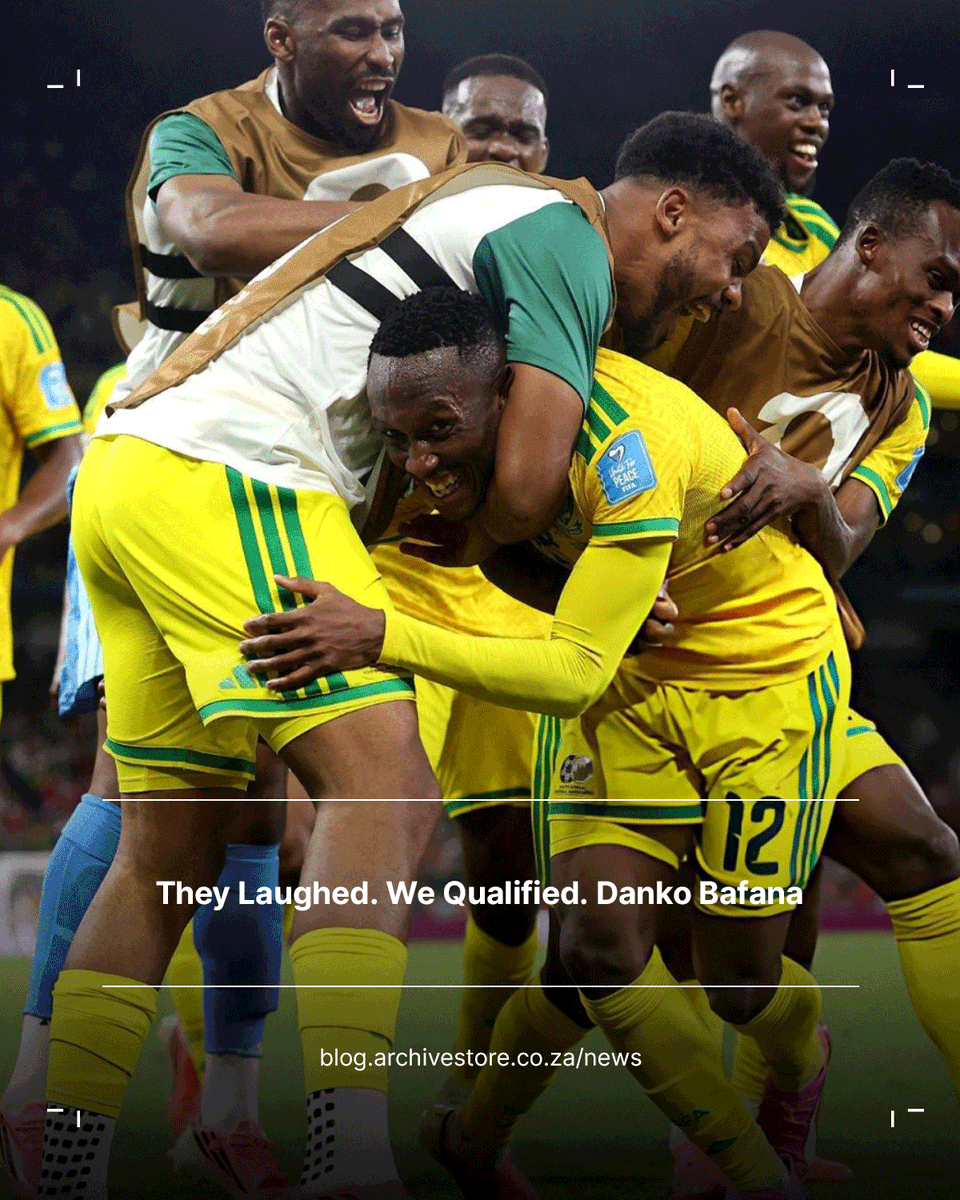 ArchiveSA's tweet photo. History belongs to the brave. For the first time ever, @bafanabafanaofficial have reached the knockout stage of the FIFA World Cup, and the feeling across South Africa is impossible to describe. It's in the hooting cars, the packed fan parks, the endless WhatsApp voice notes and the flags hanging from taxi windows. For a moment, an entire nation is speaking the same language. Football.

✍🏼: @fratpacker

pc: @fifaworldcup

Head to our blog to read more.

Link in our bio.