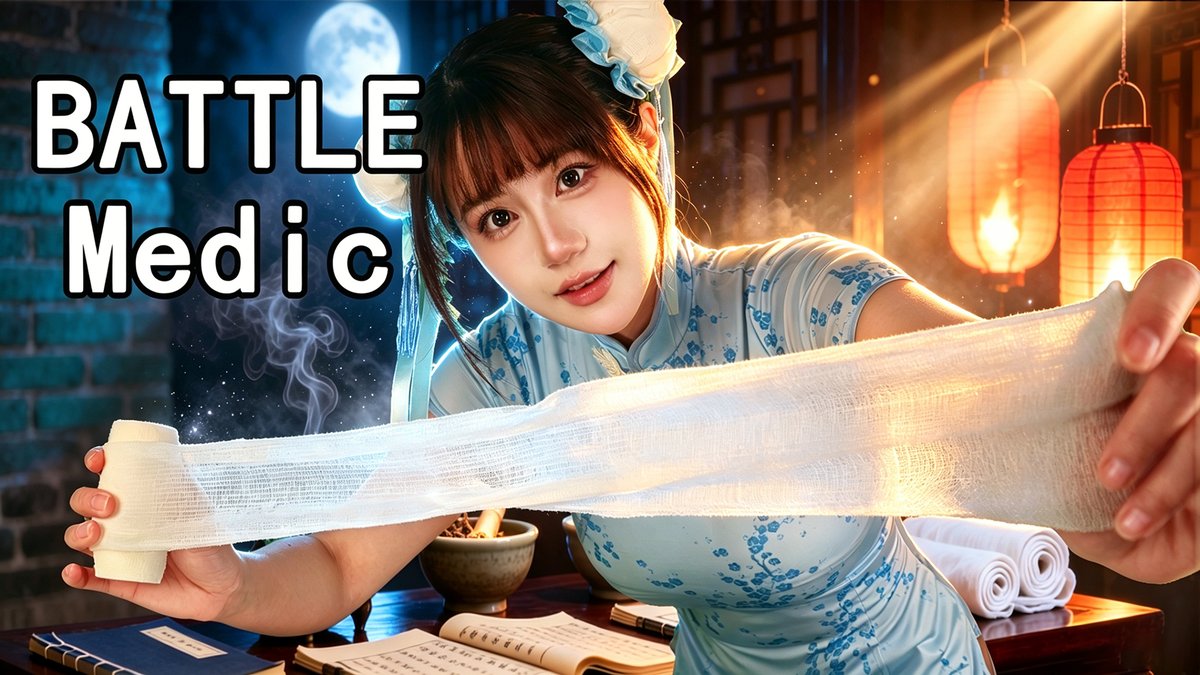 ASMRYui's tweet photo. ASMR Chun Li Battlefield Rescue | Traditional Medicine For Deep Sleep (Eyes Closed, Herb Crushing) https://t.co/kr1NhwCkkN https://t.co/fgNuZggort