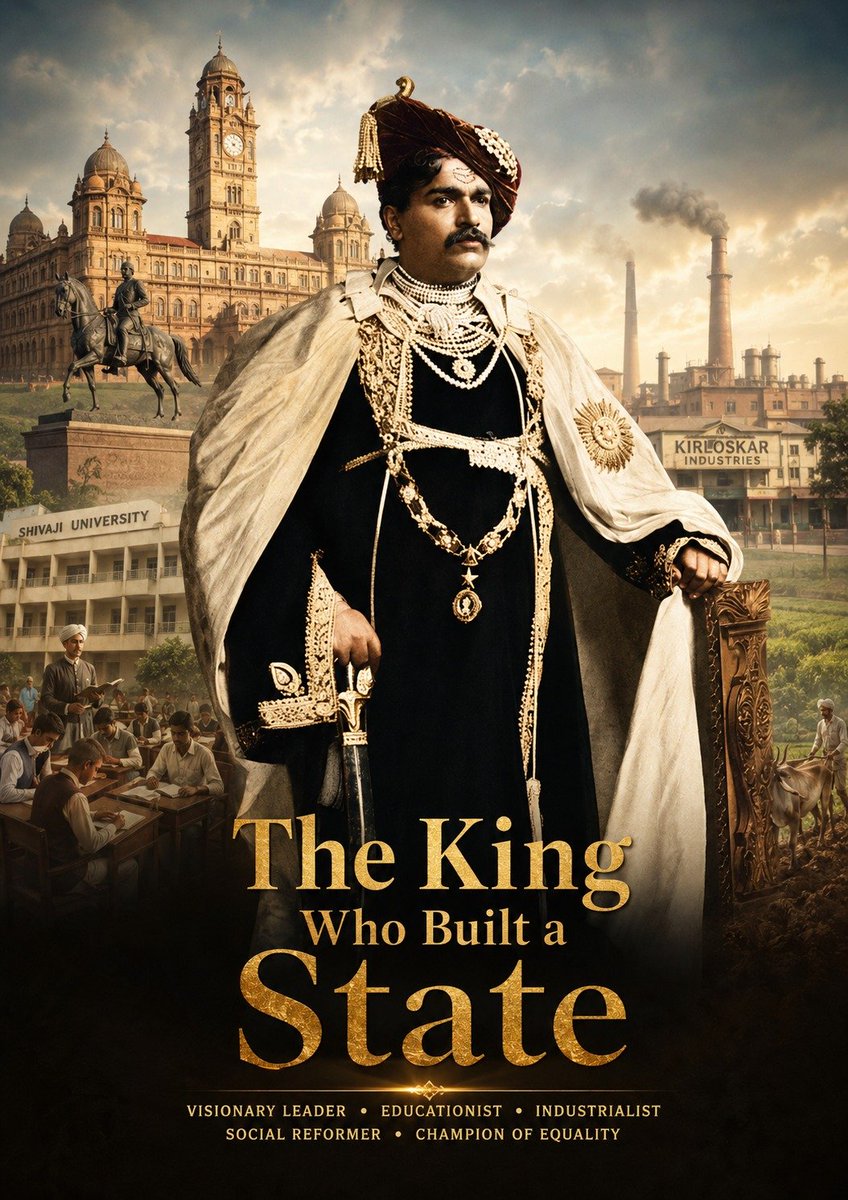 vijoyonline's tweet photo. Not just the father of reservation.
Shahu Maharaj built India's first welfare state — free compulsory schooling, water &amp; credit for farmers, jobs for the excluded, women's rights.
Maharashtra needs his governance, not his statues.
https://t.co/AidXqzJIuq https://t.co/zNdSYsn2El