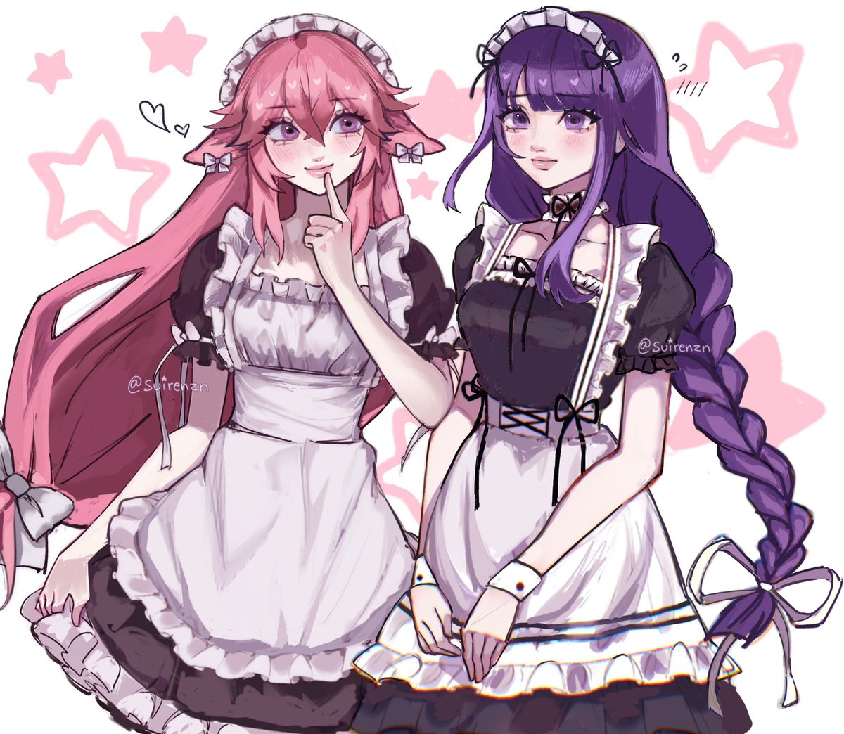 suirenzn's tweet photo. my eimiko art in honour if eimiko birthday!!! 🩷💜 #genshinimpact #illust https://t.co/6VvoVM2rJN
