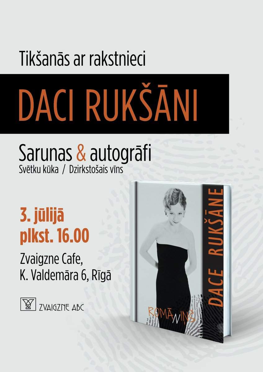 zvaigzneabc's tweet photo. Ielūdzam uz tikšanos ar rakstnieci @Ruksane  3. jūlijā Zvaigzne Cafe!
Tiekamies! https://t.co/dknfz7KWmy