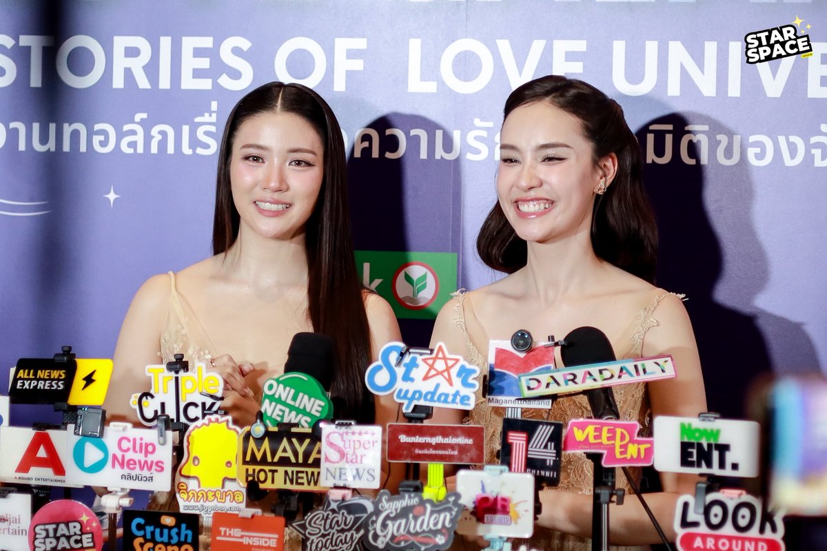 starspaceupdate's tweet photo. “จินนี่-เจน่า” ช่วงสัมภาษณ์สื่อในงาน "LOVE GALAXY : Stories of Love Universe"🌈🩷✨

GINJAY PRIDE LOVE GALAXY #SiamParagonxPraewxGinJay 
#GinJay #จินเจ
#ginnynatnicha 
#aangelinaass https://t.co/BmV3haZhE9