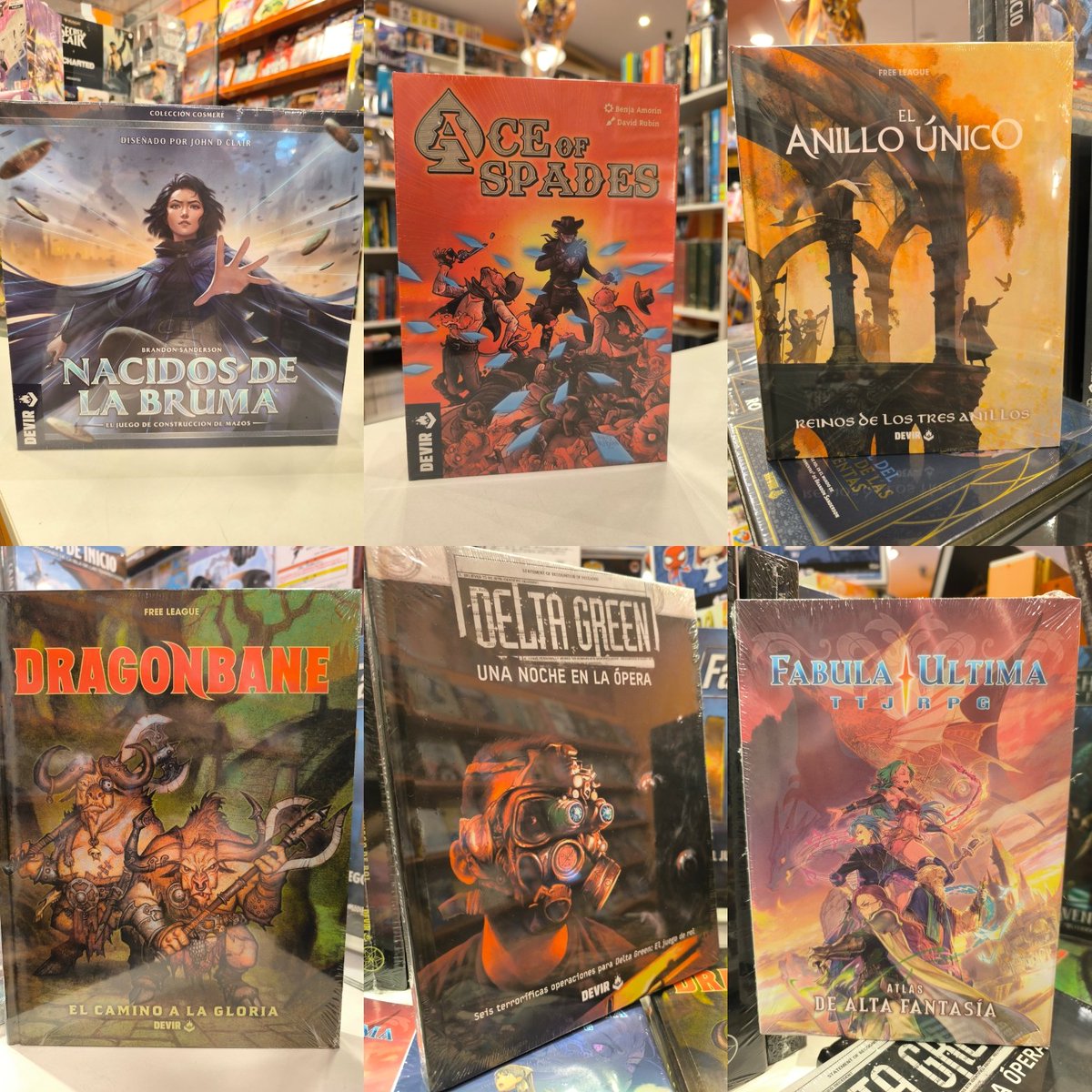 metropol_comics's tweet photo. Hacemos reposiciones de #juegosdemesa y #juegosderol, además de traer algunas #novedades!. #AceofSpades de David Rubín y Benjamín Amorín , #NacidosdelaBruma, y suplementos del #AnilloÚnico, #FábulaÚltima, #Dragonbane y #DeltaGreen. Ya disponibles en tus tiendas metropolitanas! https://t.co/I09IdPDNYE