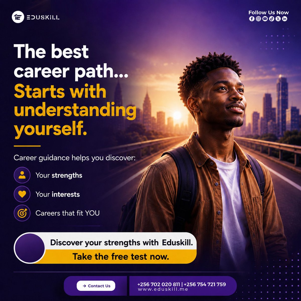 Eduskill_ug's tweet photo. The future of work is changing fast. The best opportunities are for those who learn, adapt, and discover their strengths. Not sure which path fits you? Take the FREE Career Intelligence Test with EduSkill and unlock your future! 🌐https://t.co/D33xJ3G829 #EduSkill #CareerGuidance https://t.co/AAHAeIgX1R