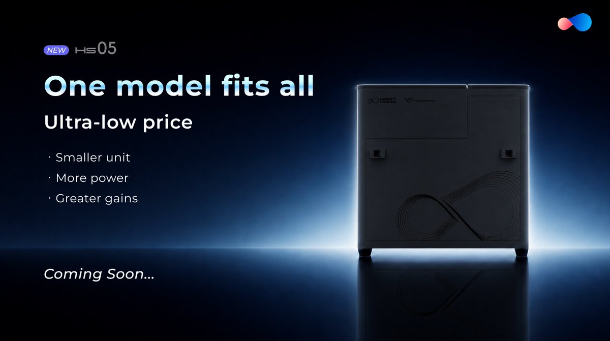 Heatcore_tech's tweet photo. 🥳#HeatCore's new HS05 is single-phase AND three-phase compatible. At an undefeatable price, it ensures maximum profit from every home.
Smaller. Lighter. More affordable.🌿
Soon to meet you, delivering a brand new ultra-low-cost home mining experience.🚀
#Whatsminer #hydrocooling #btcmining #btc #cypto