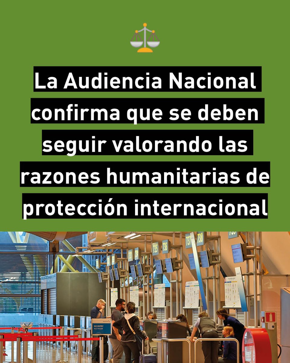 CEARefugio's tweet photo. ⚖️ Celebramos la decisión de la Audiencia Nacional de confirmar que las razones humanitarias de protección internacional deben continuar valorándose, tras el recurso judicial presentado por CEAR.

ℹ️ Comunicado: https://t.co/UI9m560IuR 👈 https://t.co/iHtbcgcjNe