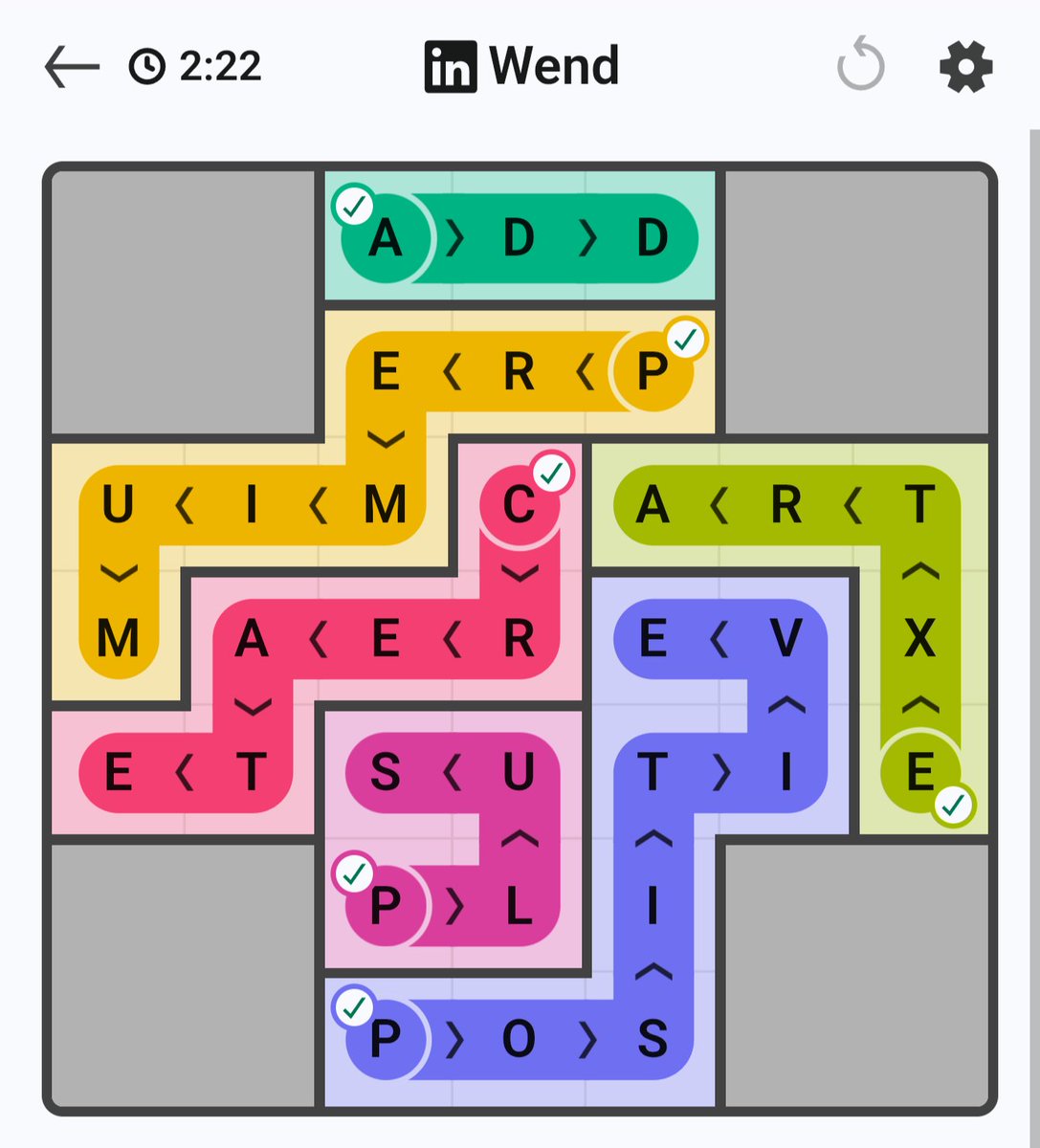 ii_Lesbian's tweet photo. LinkedIn puzzles Jun 26 layout for:
🧭 Zip
🎨 Patches
📃 Wend

#LinkedIn #puzzle

#LinkedInGames #LinkedInZip #LinkedInPatches #ZipGame #PatchesGame #DailyPuzzle #LinkedInWend https://t.co/ET0ggOeJI7